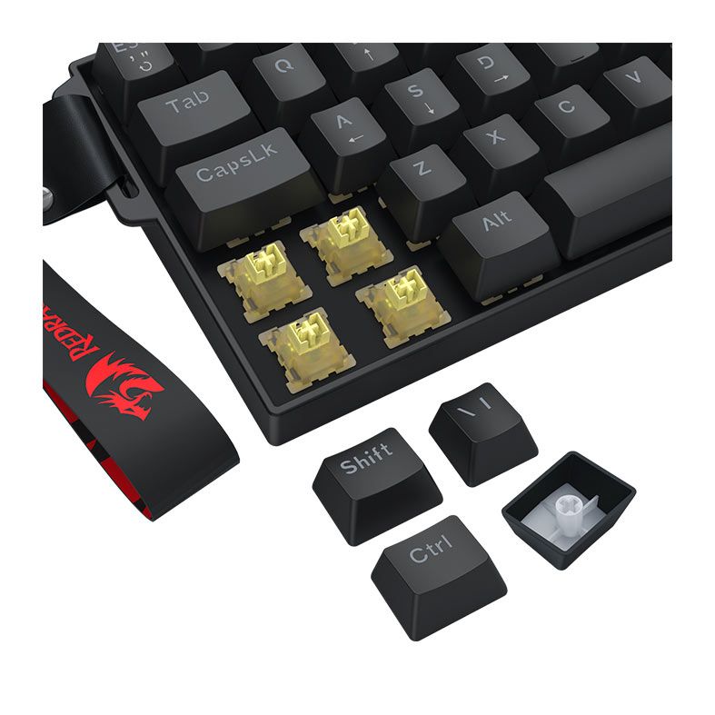 Teclado Magnetico Gamer Redragon Fizz, RGB, 60%, USB, Switch AmberMag Linear, Preto, K617RGB-MP-PT