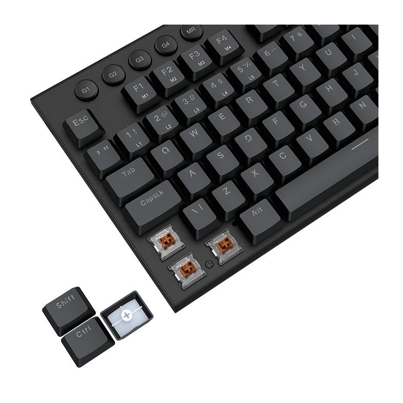 Teclado Mecanico Gamer Redragon Yi TKL, RGB, Switch Marrom, USB, Preto, K625P-KB