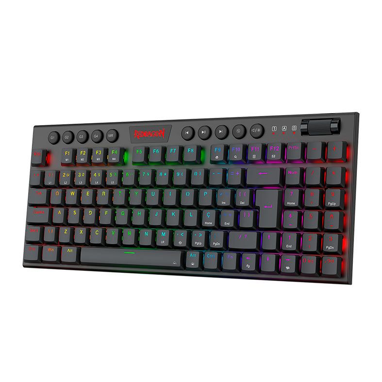 Teclado Mecanico Gamer Redragon Yi TKL, RGB, Switch Marrom, USB, Preto, K625P-KB