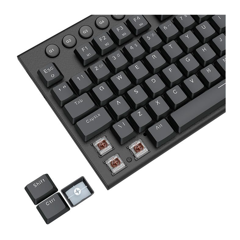 Teclado Mecanico Redragon Yi Pro, RGB, Switch Brown, Wireless, Preto, K625P-KBS-PT-BROWN