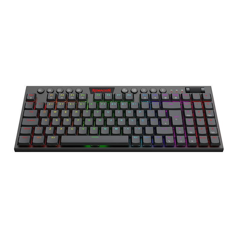Teclado Mecanico Redragon Yi Pro, RGB, Switch Brown, Wireless, Preto, K625P-KBS-PT-BROWN
