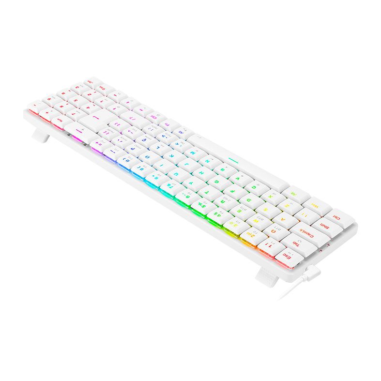 Teclado Mecanico Gamer Redragon Ashe Pro, RGB, Wireless, Switch Brown, Branco, K626P-KBS-W