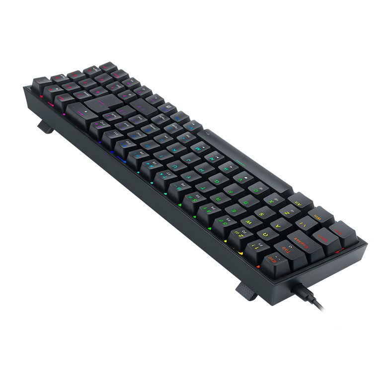 Teclado Mecanico Gamer Redragon Pollux, RGB, Switch Red, Preto, K628-RGB-B-PT-RED