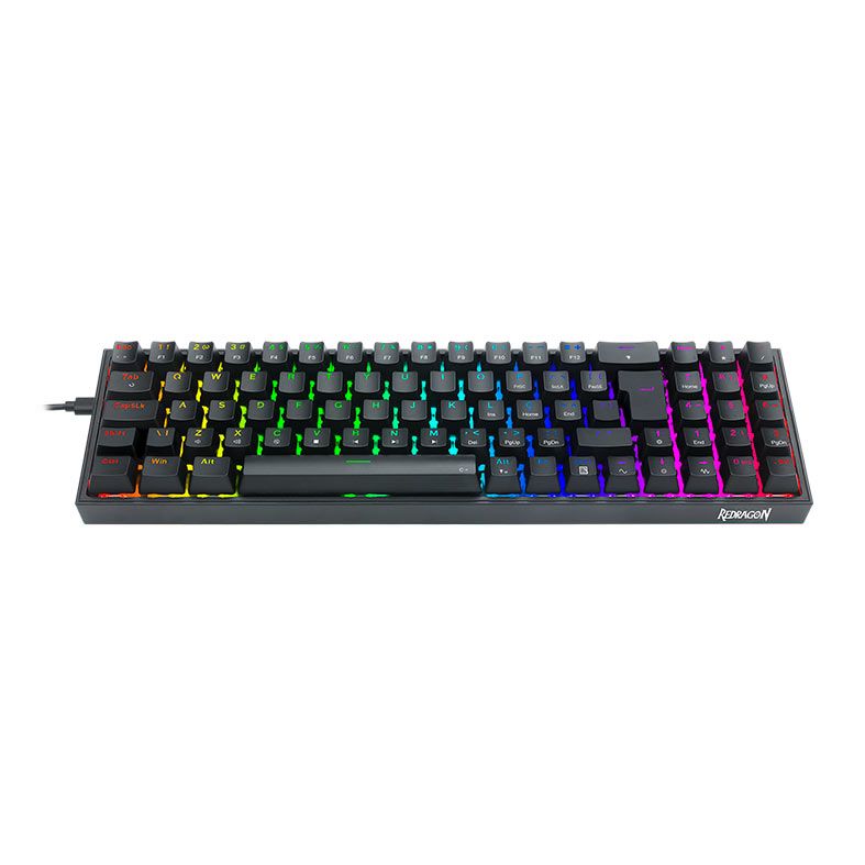 Teclado Mecanico Gamer Redragon Pollux, RGB, Switch Red, Preto, K628-RGB-B-PT-RED