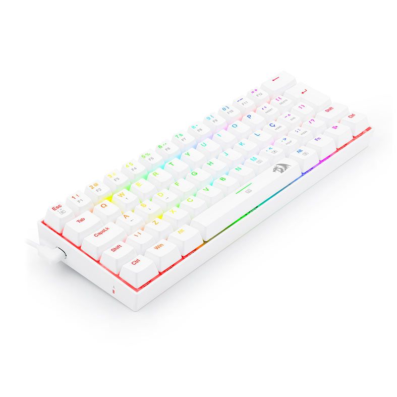 Teclado Mecanico Gamer Redragon Dragonborn, RGB, ABNT2, Switch Blue, Branco, K630W-RGB-PT-BLUE
