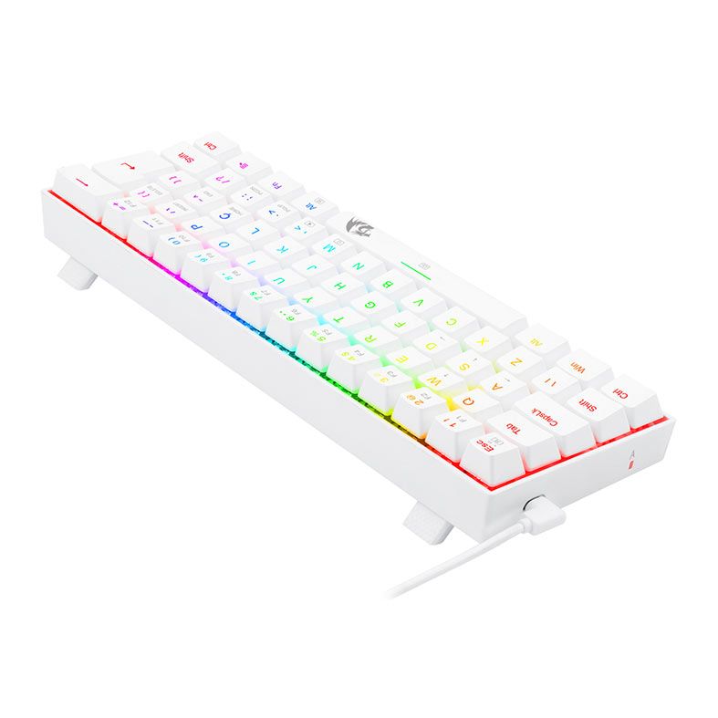Teclado Mecanico Gamer Redragon Dragonborn, RGB, ABNT2, Switch Blue, Branco, K630W-RGB-PT-BLUE