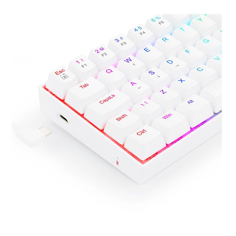 Teclado Mecanico Gamer Redragon Dragonborn, RGB, ABNT2, Switch Blue, Branco, K630W-RGB-PT-BLUE