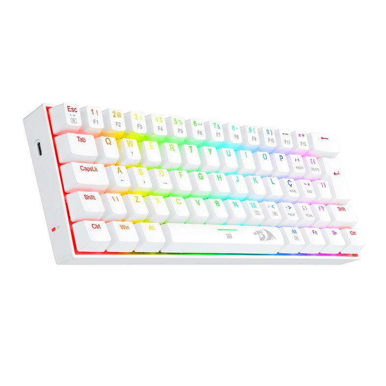 Teclado Mecanico Gamer Redragon Dragonborn, RGB, ABNT2, Switch Red, Branco, K630W-RGB-PT-RED