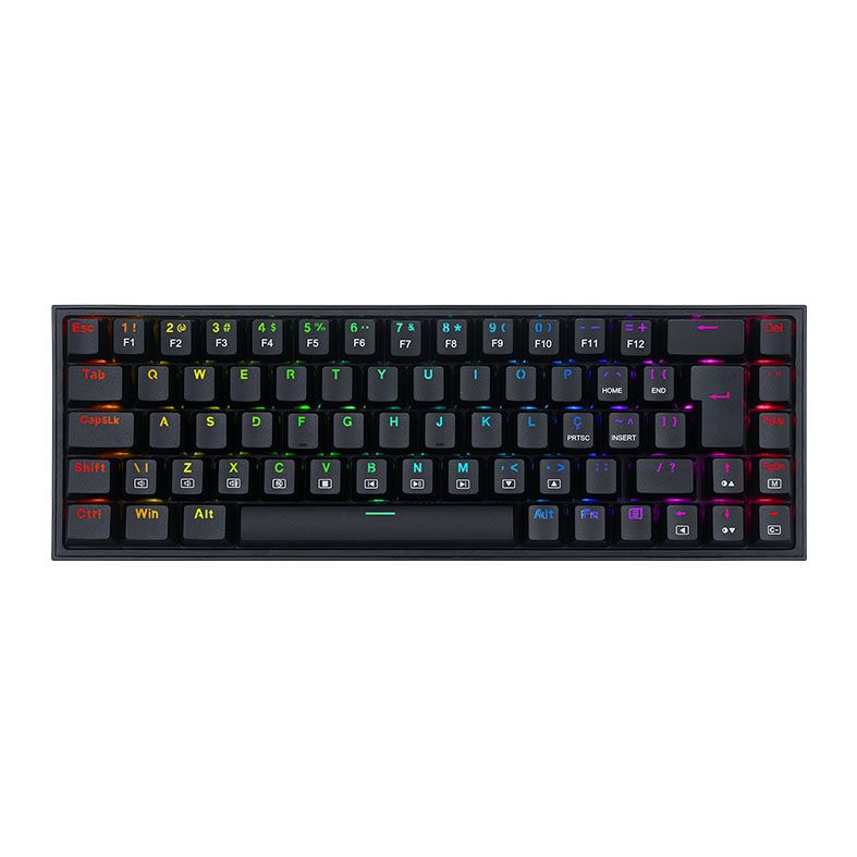 Teclado Mecanico Gamer Redragon Castor, RGB, Switch Marrom, Preto, K631-RGB-PT-BROWN