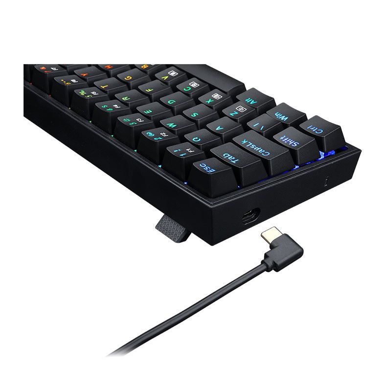 Teclado Mecanico Gamer Redragon Castor, RGB, Switch Marrom, Preto, K631-RGB-PT-BROWN