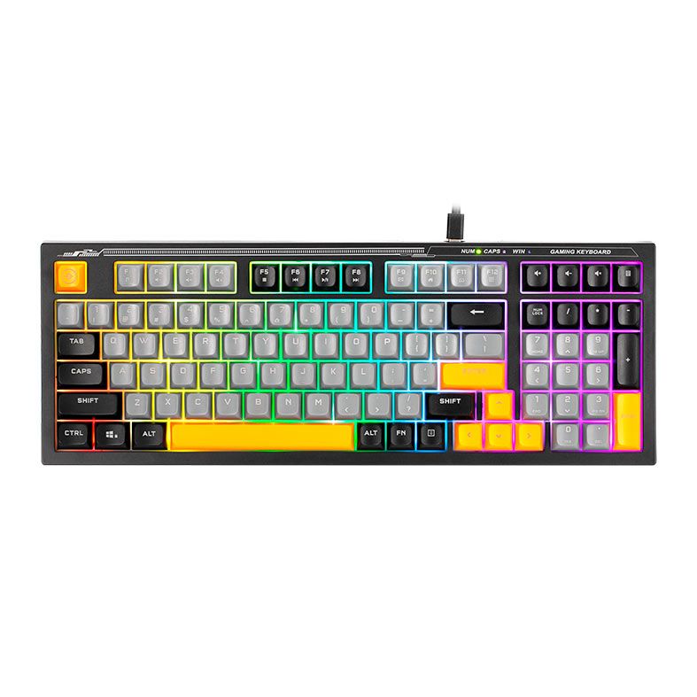 Teclado Membrana Marvo Soldat S50B, Rainbow, Preto e Cinza, K638B