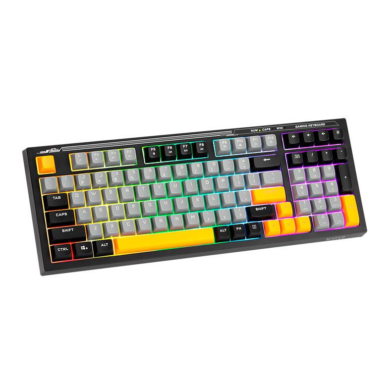 Teclado Membrana Marvo Soldat S50B, Rainbow, Preto e Cinza, K638B