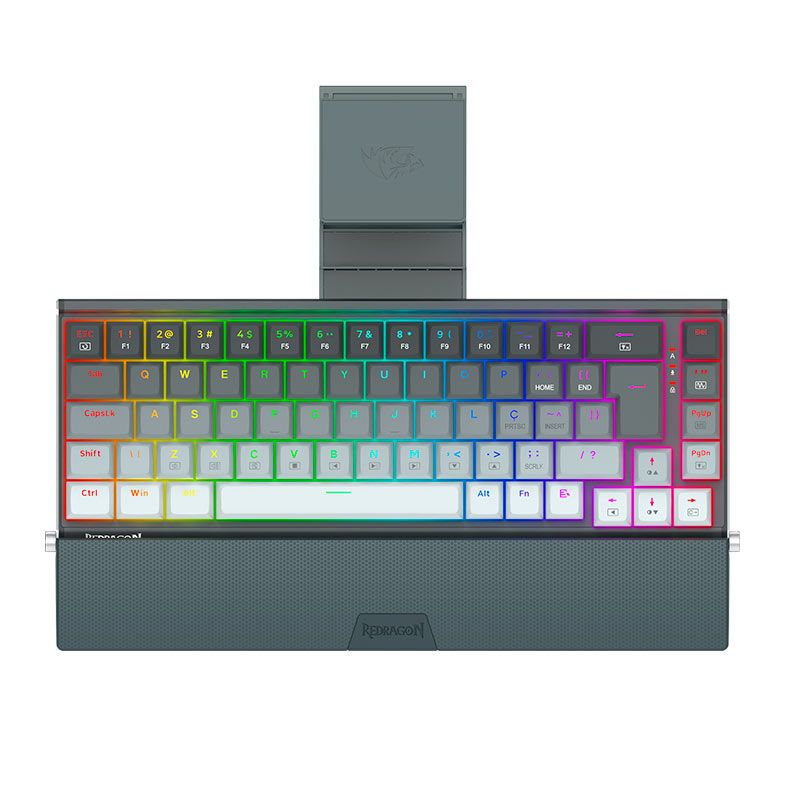 Teclado Mecanico Gamer Redragon Shaco, RGB, Switch Marrom, Cinza, K641G-GW-RGB-PT-BROWN