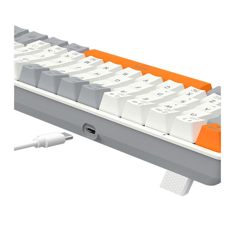 Teclado Mecanico Gamer Redragon Akali , RGB, Switch Brown, Branco, K642WGO-RGB-PT-BROWN