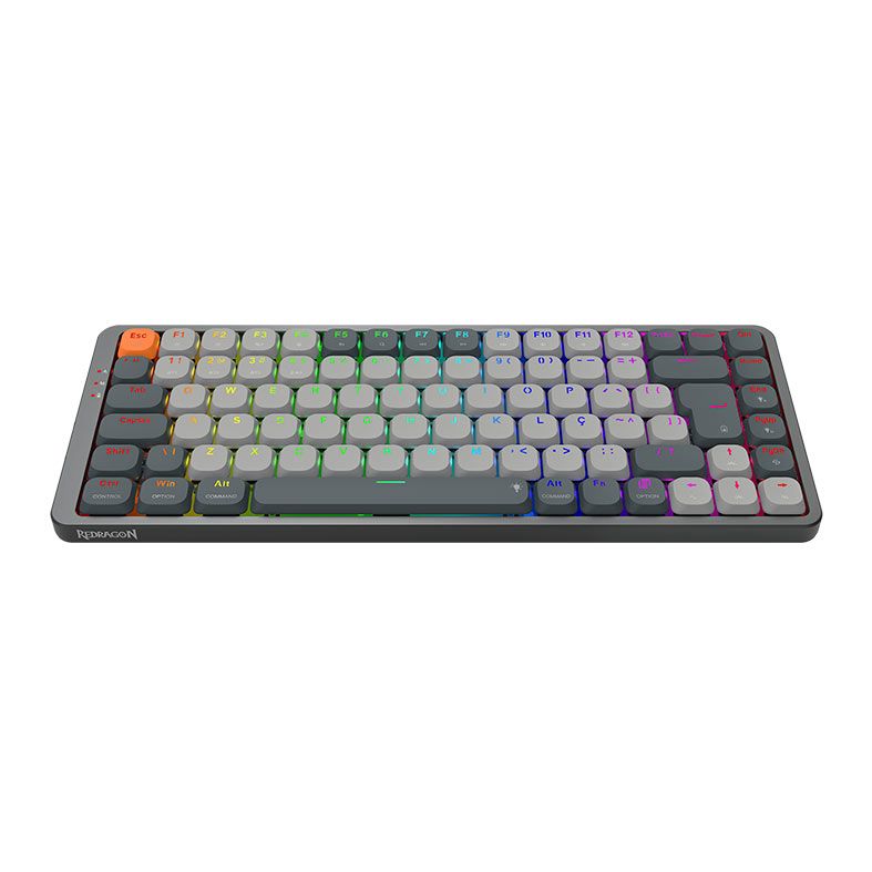 Teclado Mecanico Redragon Azure, RGB, Wireless, Switch Marrom, Preto e Cinza, K652GG-RGB-PRO