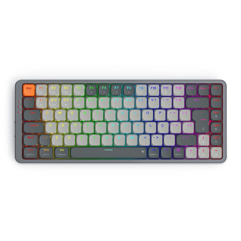 Teclado Mecanico Redragon Azure, RGB, Wireless, Switch Marrom, Preto e Cinza, K652GG-RGB-PRO