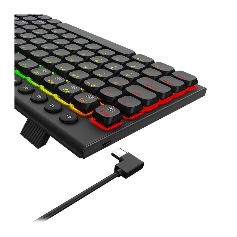 Teclado Mecanico Gamer Redragon Sion, RGB, Switch Marrom, USB, Preto, K653-RGB