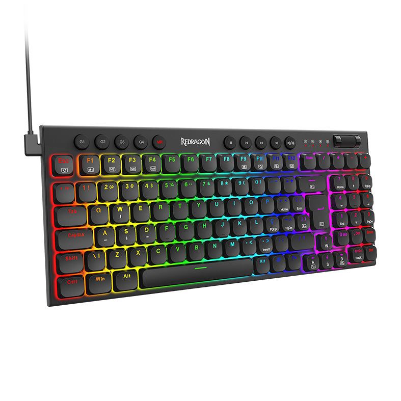 Teclado Mecanico Gamer Redragon Sion, RGB, Switch Marrom, USB, Preto, K653-RGB