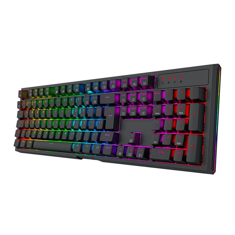 Teclado Mecanico Redragon Argo, RGB, ABNT2, Switch Marrom, Preto, K670-RGB-PT-BROWN