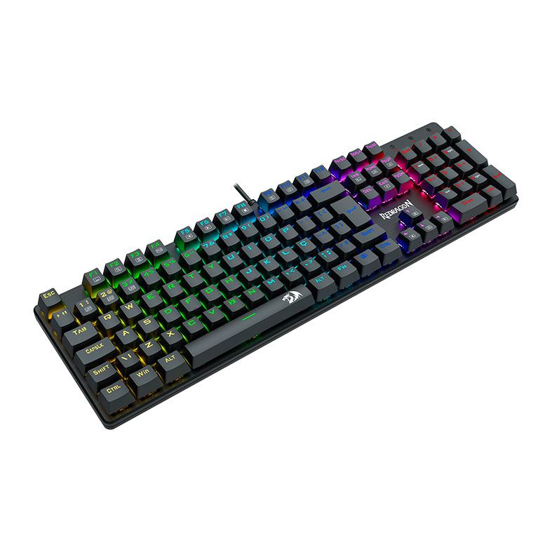 Teclado Mecanico Gamer Redragon Sindri, Rainbow, Switch Marrom, USB, Preto, K671