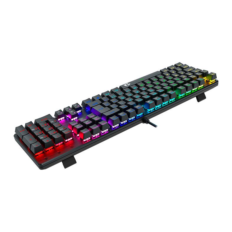 Teclado Mecanico Gamer Redragon Sindri, Rainbow, Switch Marrom, USB, Preto, K671
