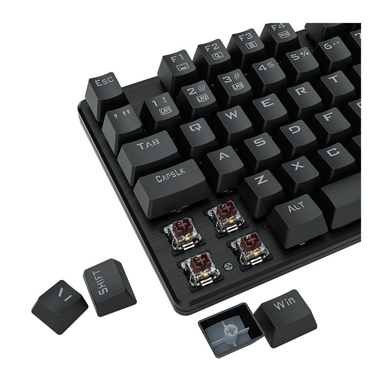 Teclado Mecanico Gamer Redragon Sindri, Rainbow, Switch Marrom, USB, Preto, K671