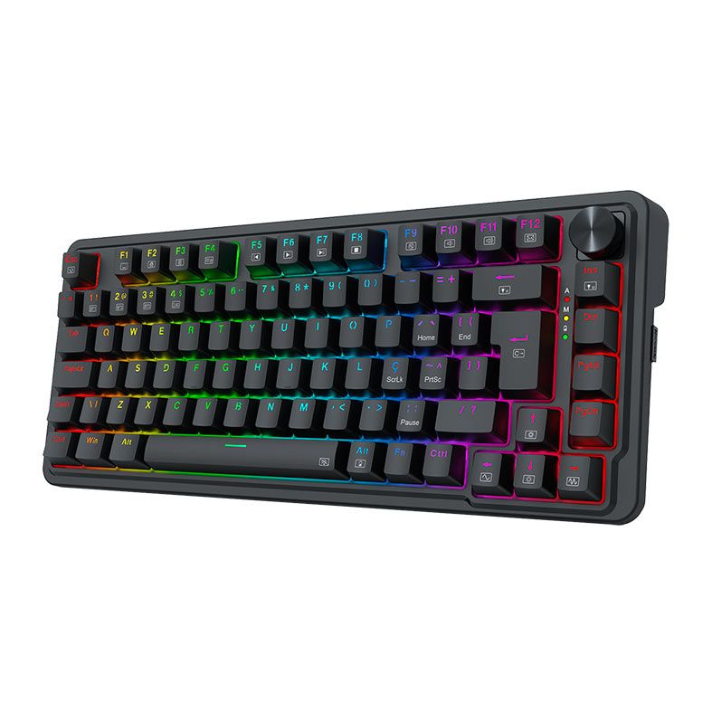 Teclado Mecanico Redragon Ucal Pro, RGB, Wireless, Switch Marrom, Preto, K673-RGB-PRO