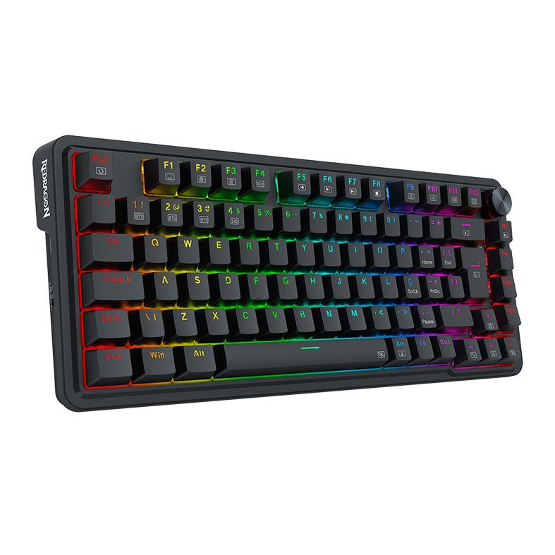 Teclado Mecanico Redragon Ucal Pro, RGB, Wireless, Switch Marrom, Preto, K673-RGB-PRO