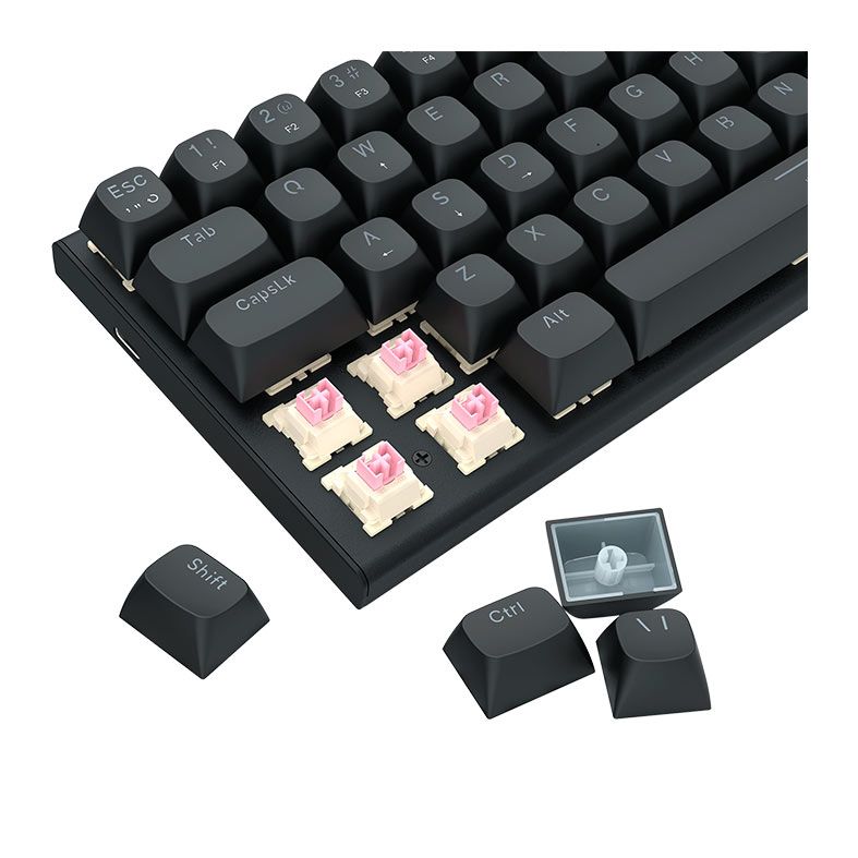 Teclado Magnetico Redragon Fidd, RGB, 60%, ABNT2, Switch Pink Linear, Preto, K683-RGB-PT