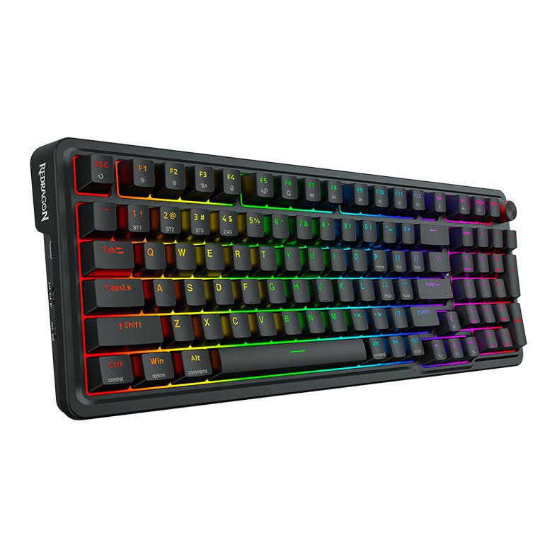 Teclado Mecanico Redragon Eisa Pro, RGB, ABNT2, Switch Brown, Tri-Mode, Preto, K686-RGB-PRO-PT-BROWN