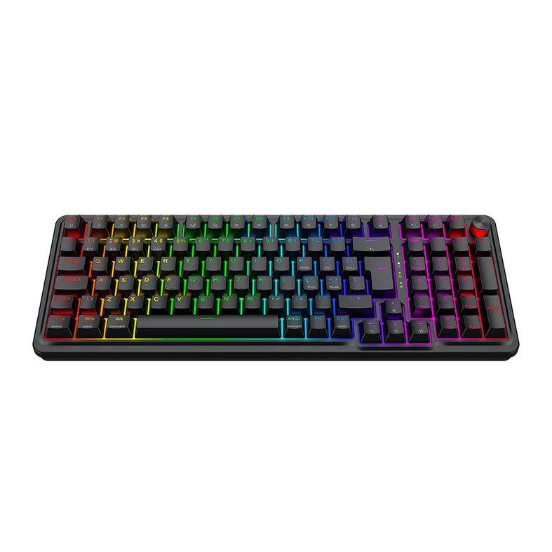 Teclado Mecanico Redragon Eisa Pro, RGB, ABNT2, Switch Brown, Tri-Mode, Preto, K686-RGB-PRO-PT-BROWN