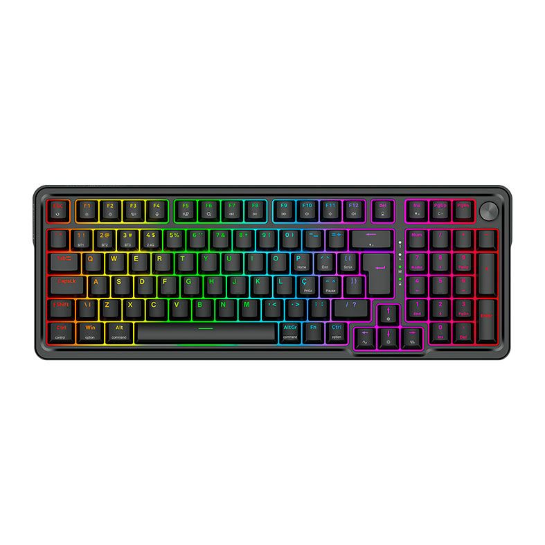 Teclado Mecanico Redragon Eisa Pro, RGB, ABNT2, Switch Mambo, Tri-Mode, Preto, K686-RGB-PRO-PT-MAMBO