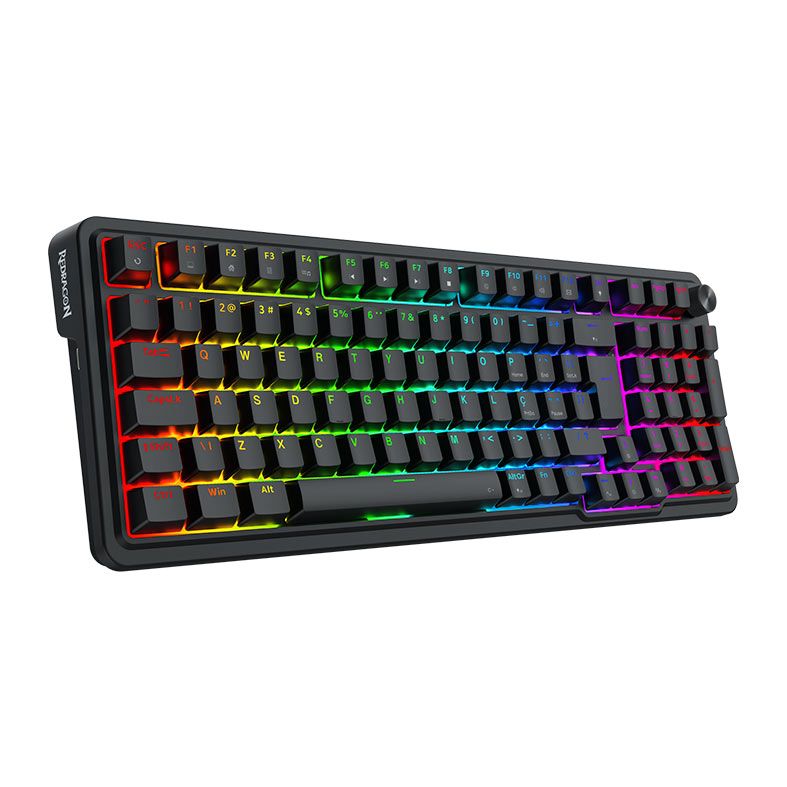 Teclado Magnetico Redragon Eisa, RGB, Compact, Rapid Trigger, ABNT2, Switch UltraMag Linear, Preto, K686RGB-M
