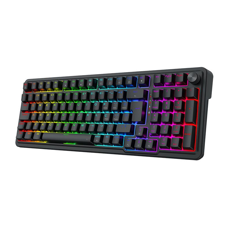 Teclado Magnetico Redragon Eisa, RGB, Compact, Rapid Trigger, ABNT2, Switch UltraMag Linear, Preto, K686RGB-M