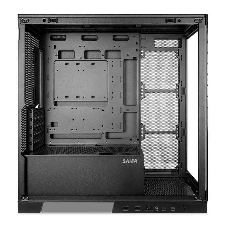 Gabinete Gamer Sama K701, M-ATX, Lateral de Vidro, Preto, K701B