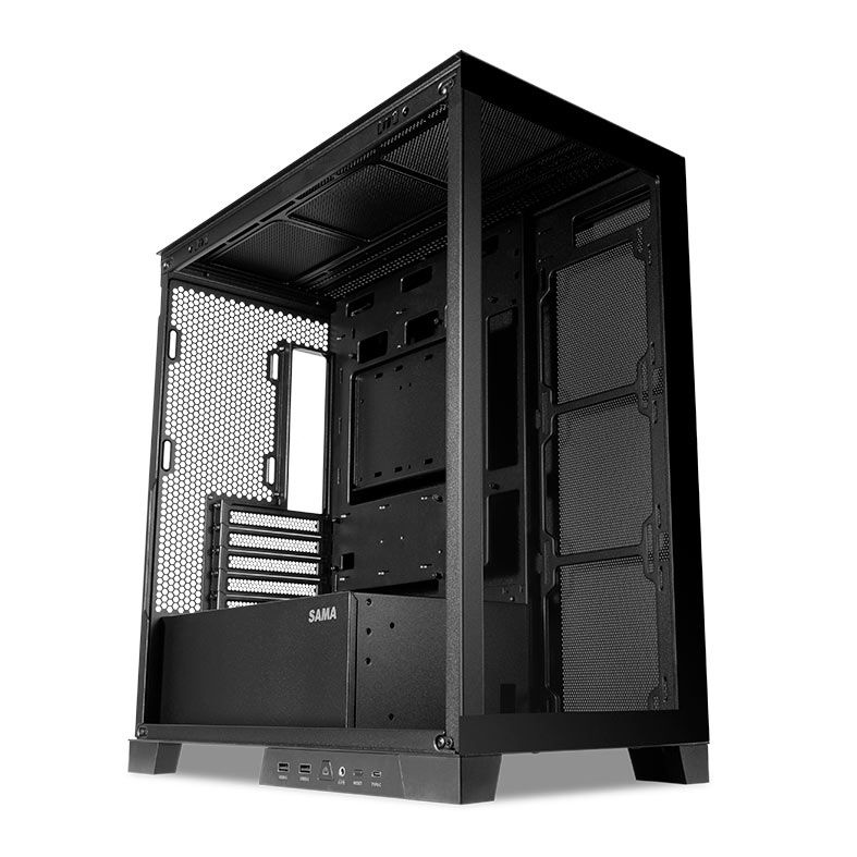 Gabinete Gamer Sama K701, M-ATX, Lateral de Vidro, Preto, K701B