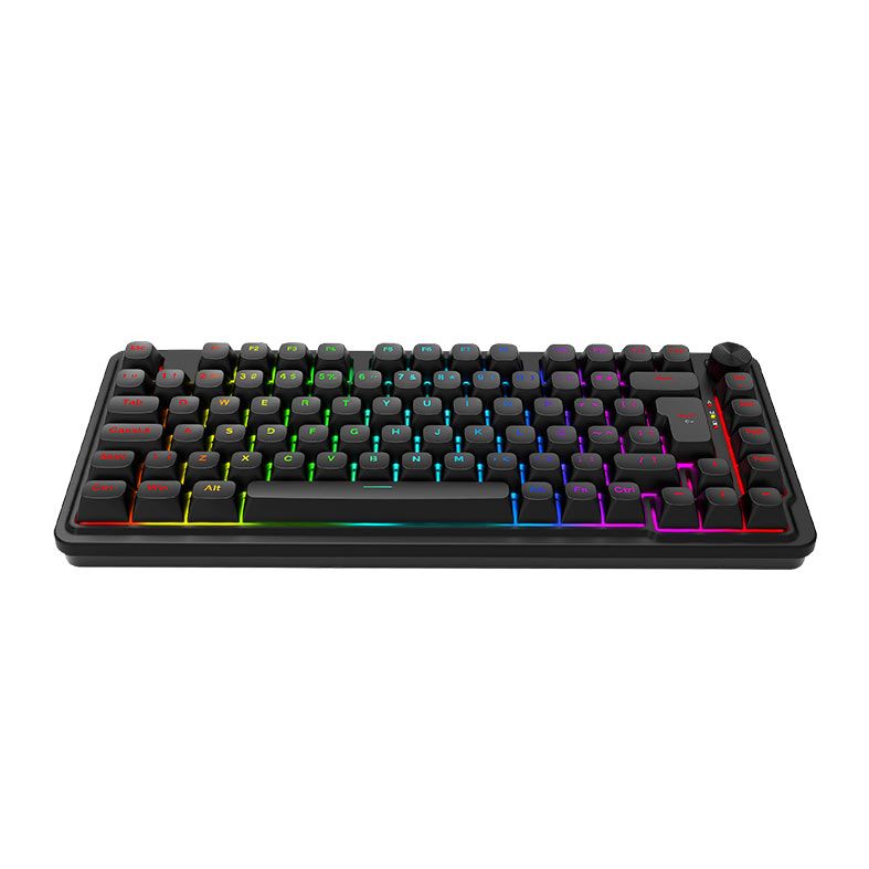 Teclado Mecanico Redragon Finke, 75%, RGB, ABNT2, Switch Chant Linear, USB-C/Bluetooth, Preto, K715B-PT