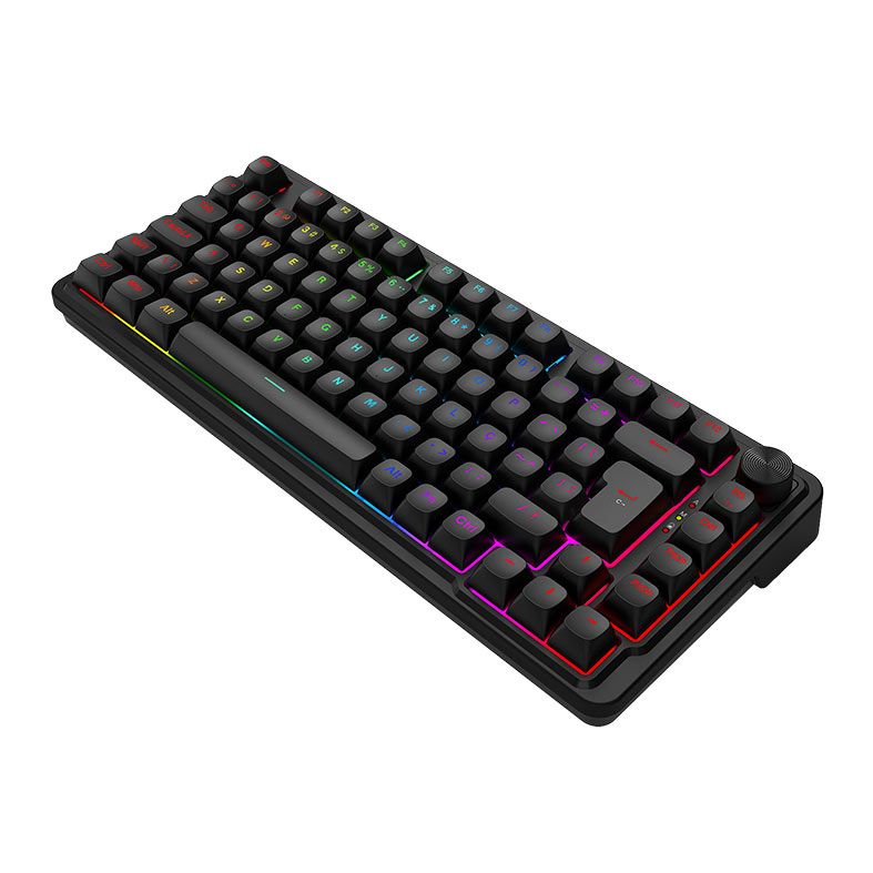 Teclado Mecanico Redragon Finke, 75%, RGB, ABNT2, Switch Chant Linear, USB-C/Bluetooth, Preto, K715B-PT