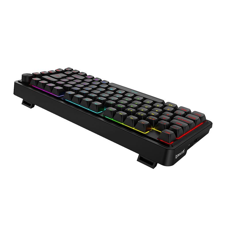 Teclado Mecanico Redragon Finke, 75%, RGB, ABNT2, Switch Chant Linear, USB-C/Bluetooth, Preto, K715B-PT