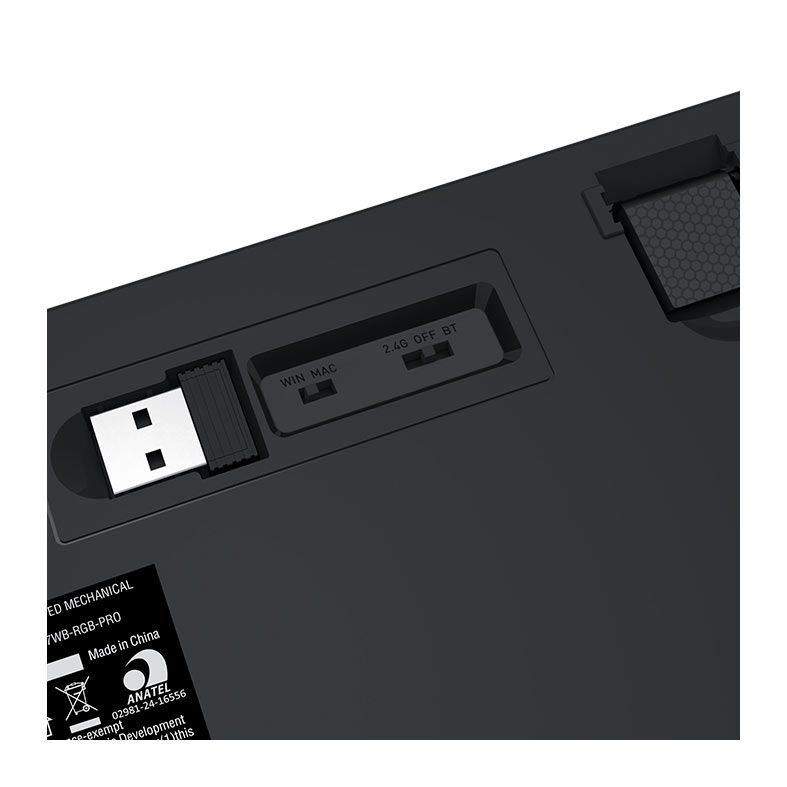 Teclado Mecanico Redragon Alcor, RGB, ABNT2, Switch RPC Linear, Tri-Mode, Preto, K717B-RGB-PRO