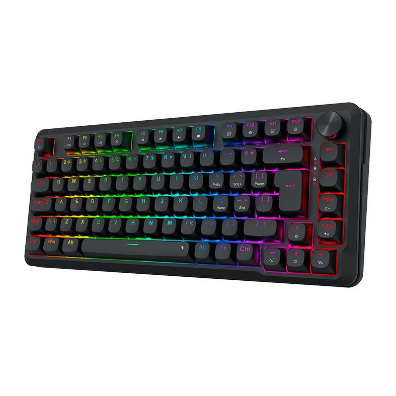 Teclado Magnetico Redragon Stormhunter, RGB, 75%, Rapid Trigger, ABNT2, Switch UltraMag Linear, Preto, K721RGB-M