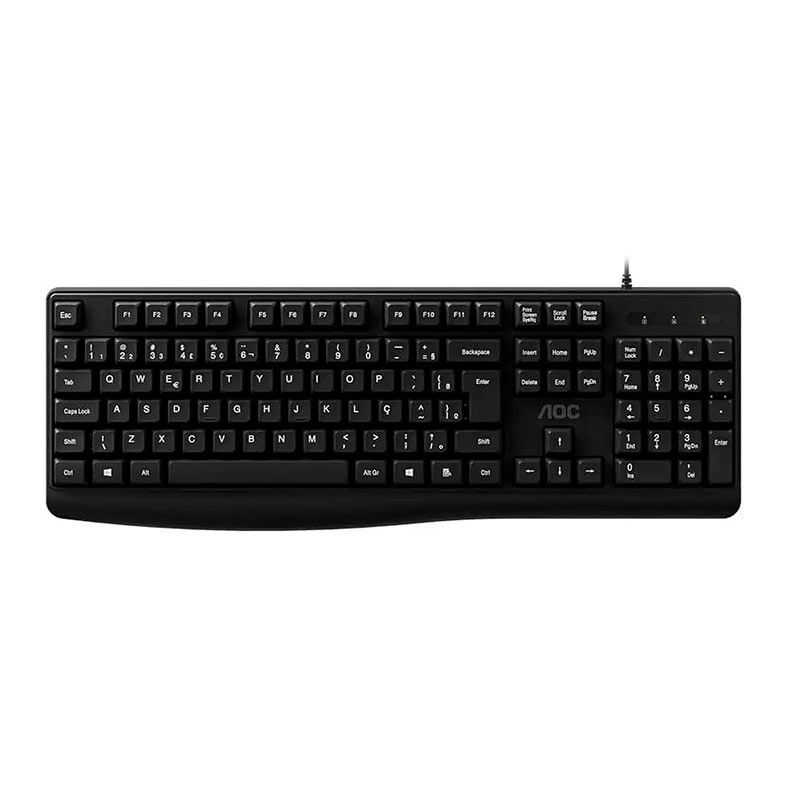 Teclado AOC KB120, ABNT, Preto, KB120-BK