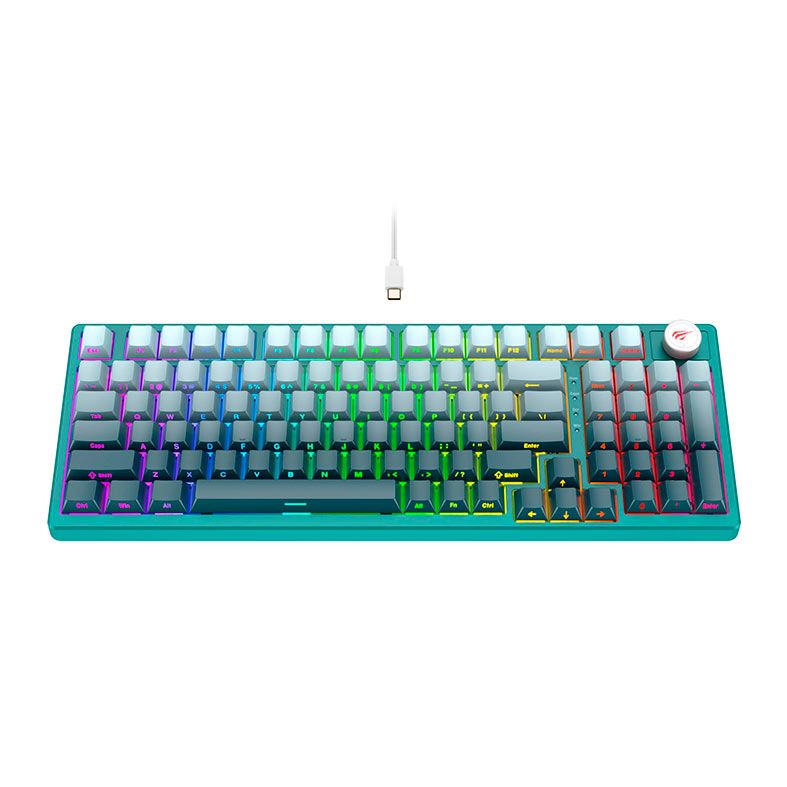 Teclado Mecanico Havit KB899L, RGB, Switch Vermelho, Verde, KB899L-GREEN