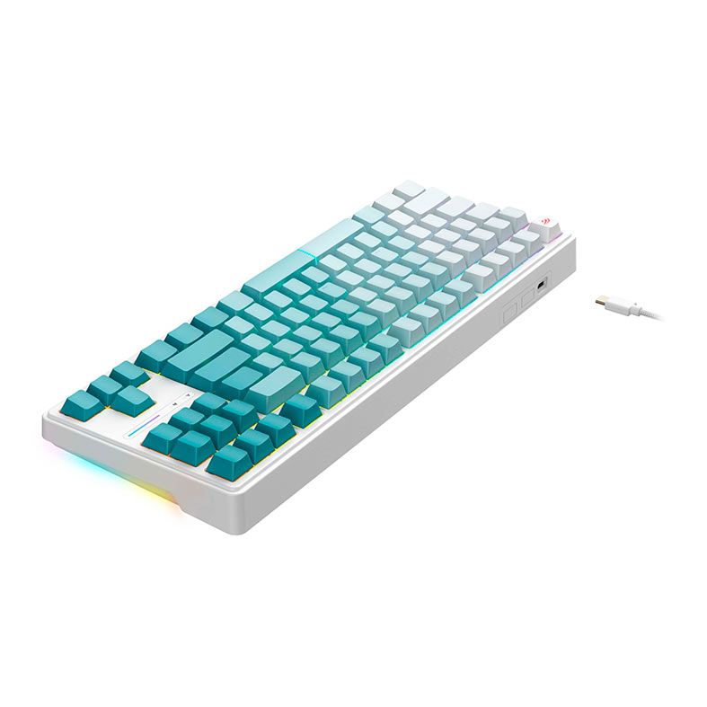 Teclado Mecanico Havit KB901L, RGB, Switch Hot-Swap, Branco e Verde, KB901L