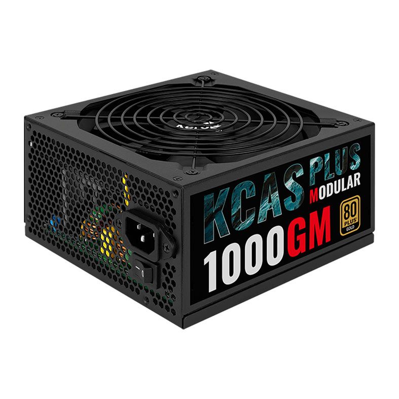 Fonte Aerocool Kcas Plus 1000GM, 1000W, Semi-Modular, 80 Plus Gold, Preto, KCAS-PLUS-1000GM