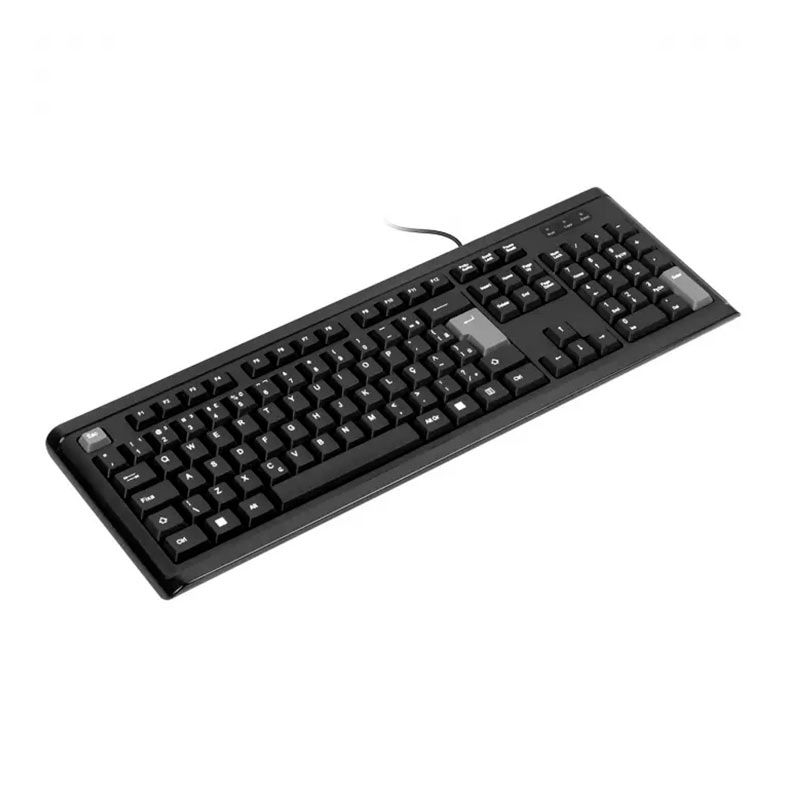 Kit Teclado e Mouse Pcyes Classic, ABNT2, 1000DPI, Preto, KCBK