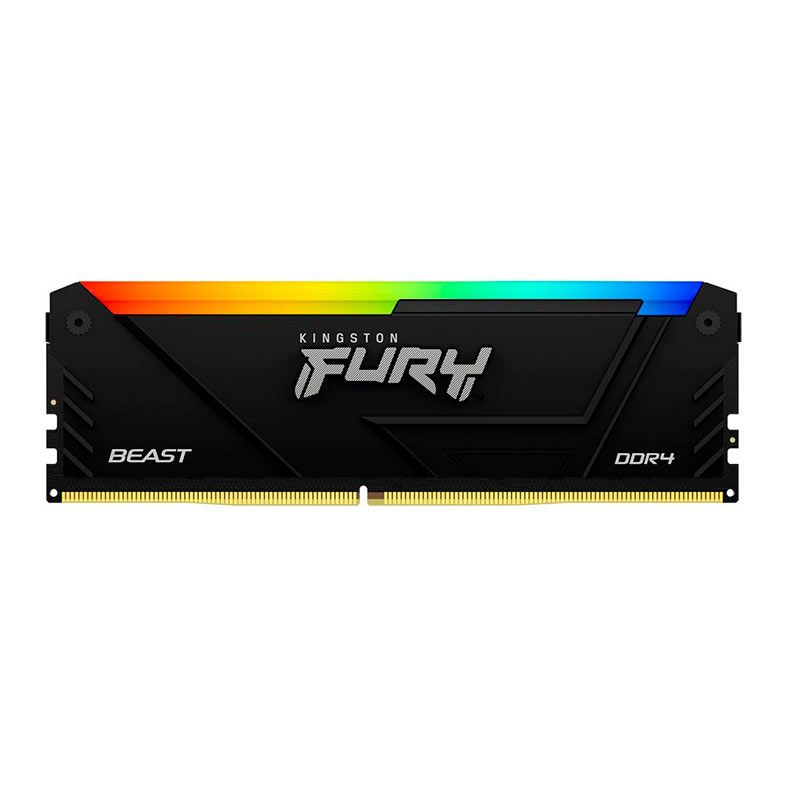 Memoria Kingston Fury Beast, RGB, 16GB (1x16GB), DDR4, 2666MHz, C16, Preto, KF426C16BB12A/16