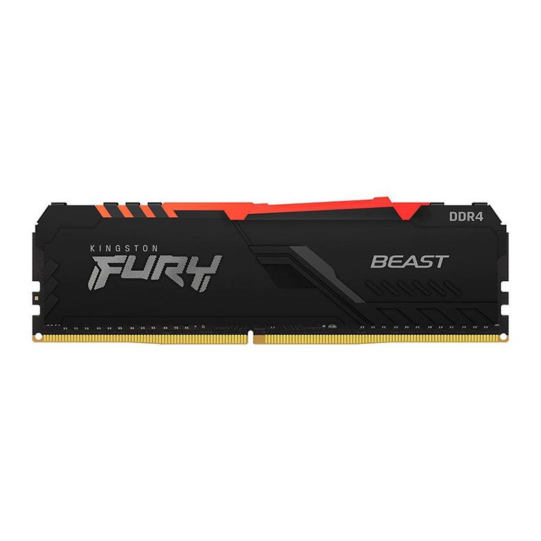 Memoria Kingston Fury Beast, RGB, 16GB (1x16GB), DDR4, 2666MHz, C16, Preto, KF426C16BB1A/16