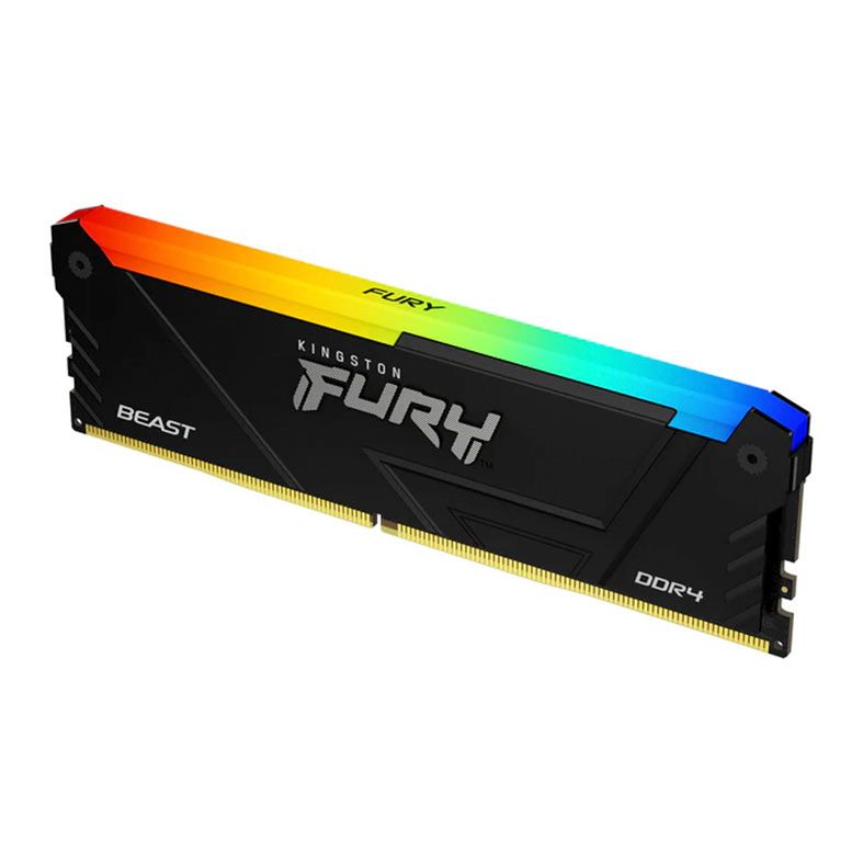 Memoria Kingston Fury Beast, RGB, 16GB (1x16GB), DDR4, 3600MHz, C18, Preto, KF436C18BB2A-16