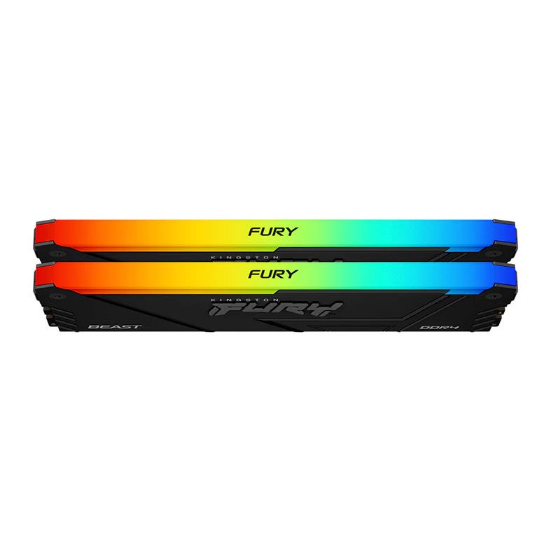Memoria Kingston Fury Beast, RGB, 32GB (2x16GB), DDR4, 3600MHz, C18, Preto, KF436C18BB2AK2-32